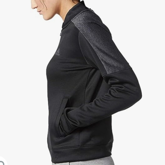 Adidas Climawarm Bomber Jacket  Running Athletic Black Grey Breathable Size M - Picture 4 of 15